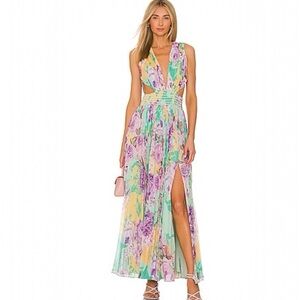 Rococo Sand Maxi Ivy Maxi Dress in Butter Yellow & Lavender